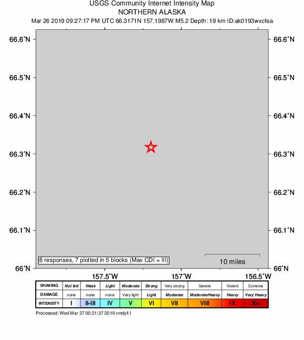 DYFI Intensity Map